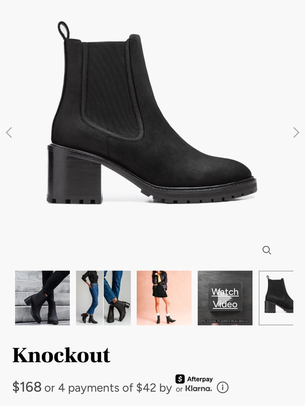 Thursday Boot Company Black Matte Knockout Block Heel Ankle Boots